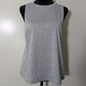 Dry Fit Sleeveless Tank Top Fitness Gray Muscle Tee Exercise Gym
